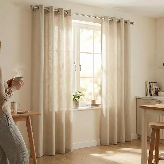 Urban Villa Cotton Grommet Curtains 52x84 (2 Panels) Ivory - Image 9