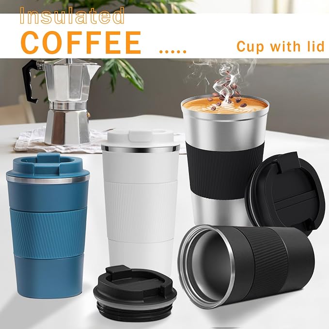 Insulated Travel Coffee Mug, Stainless Steel Coffee Cup with Leakproof Lid | Double-wall insulation keeps drinks hot or cold for hours, with a leakproof lid and portable stainless steel design - Image 6