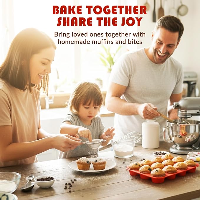 HKNMTT 2Pcs Silicone Muffin Pans for Baking 12Cups BPA-Free Egg Bites Mold | Regular Size, Non-Stick, Food-Grade, Oven Safe, Cupcake Pans Muffin Tin - Image 9