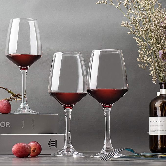 C CREST Wine Glasses Set of 8, 12oz, Lead-free, Clear, Durable Glassware - Image 6