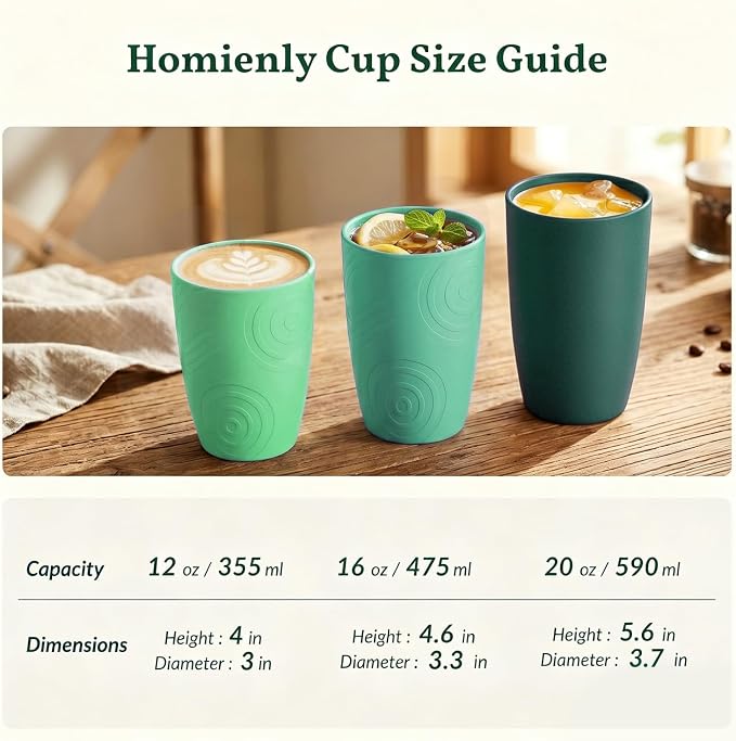 Homienly Cups for Drinking 12oz Daily Use Cups Dishwasher Safe Plastic Cups Alternative Stackable and Lightweight Reusable cups for Family Use-Forest Series - Image 9