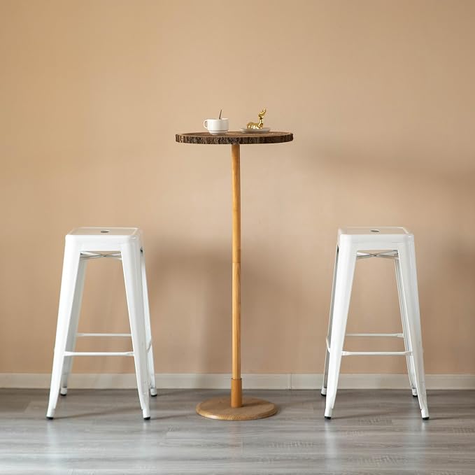 4-pcs 30-inch Backless Metal Bar Stool Stackable Heavy-Duty Counter-Height Chair for Home Bars Patios Kitchen Islands Cafes Restaurants Bistros and Dining Areas for Indoor & Outdoor, White - Image 6