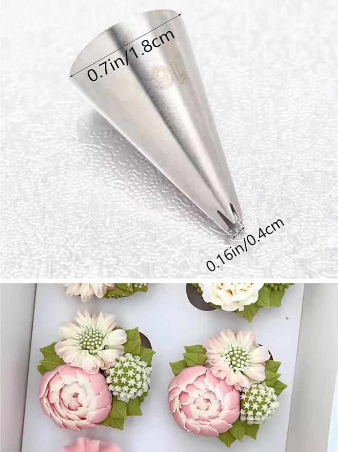 Piping Tip #16 – 3-Piece Set of Stainless Steel Open Star Decorating Tips