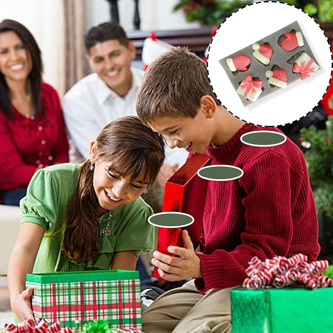 1 Pcs Christmas Hat Silicone Molds for Chocolate Cake Pans Cookie Tray Handmade Baking Chocolate Candy Molds Christmas Gift Gloves Shape Party Holiday Candle Bath Bomb Molds Decoration Supplies