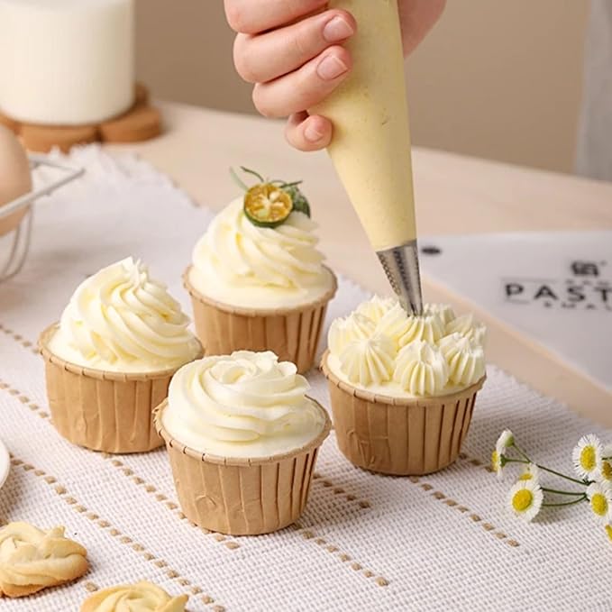 Piping Tips, 8 Pcs Stainless Steel Icing Piping Nozzles Cake Decorating Tips Baking Tool for Cream Cupcake Cookie