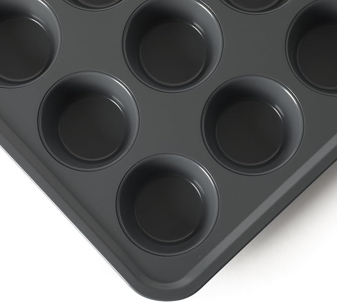 Calphalon Legacy 12 Cup PFA Free Nonstick Cupcake Muffin Pan Baking Pan in Blue, Heavy Gauge Steel Bakeware for Even Heating, Oven Safe Muffin Tray for Cupcakes - Image 8