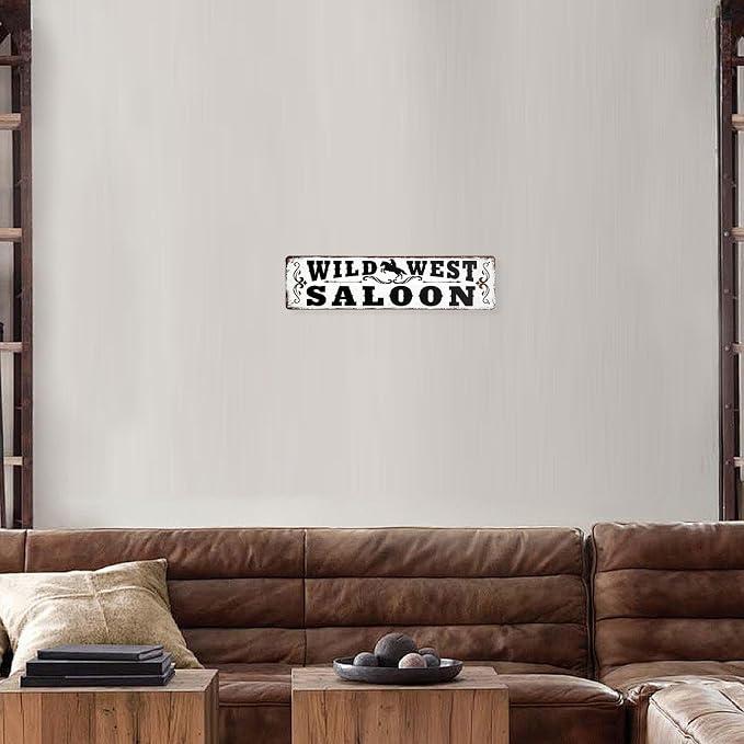 Saloon Sign Western Decor Retro Metal Sign Home Man Cave Garage Bar 4ร16 Inches For Home Kitchen Cafe Club - Image 8