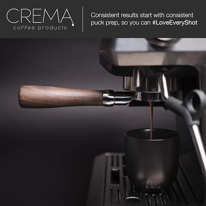 CREMA Coffee Products 54mm Hand Tamper & Coffee Distributor | Compatible with Breville Portafilters | Double-Sided, Adjustable Depth Tool | Made with Durable 304 Stainless Steel | Silver