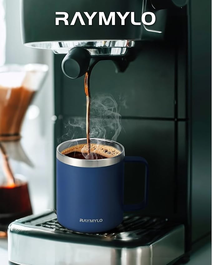 RAYMYLO Insulated Coffee Mug 12 oz, Spill-Proof & Detachable Slider Lid | Double Wall Stainless Steel with Thorough Clean Lid & Handle, Cold for 9 Hrs, Suitable for Camp Home Office - Image 7
