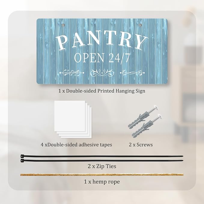 Pantry Room Decor Pantry Sign Wall Decor for Kitchen Pantry Hanging Sign Farmhouse Kitchen Wall Sign for Home Restaurant Coffee Shop Wall Art Sign Vintage Pantry Decoration 10x5 Inch - Image 7