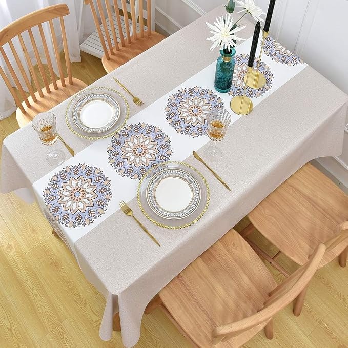 Wipeable Waterproof Tablecloth Vinyl Tablecloths for Rectangle Tables Heavy Duty PVC Tablecloth for Kitchen Dining Table(Flowers-1, 54'' x 78'') - Image 6
