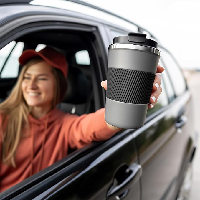 Insulated Travel Coffee Mug, Stainless Steel Coffee Cup with Leakproof Lid | Double-wall insulation keeps drinks hot or cold for hours, with a leakproof lid and portable stainless steel design - Image 6