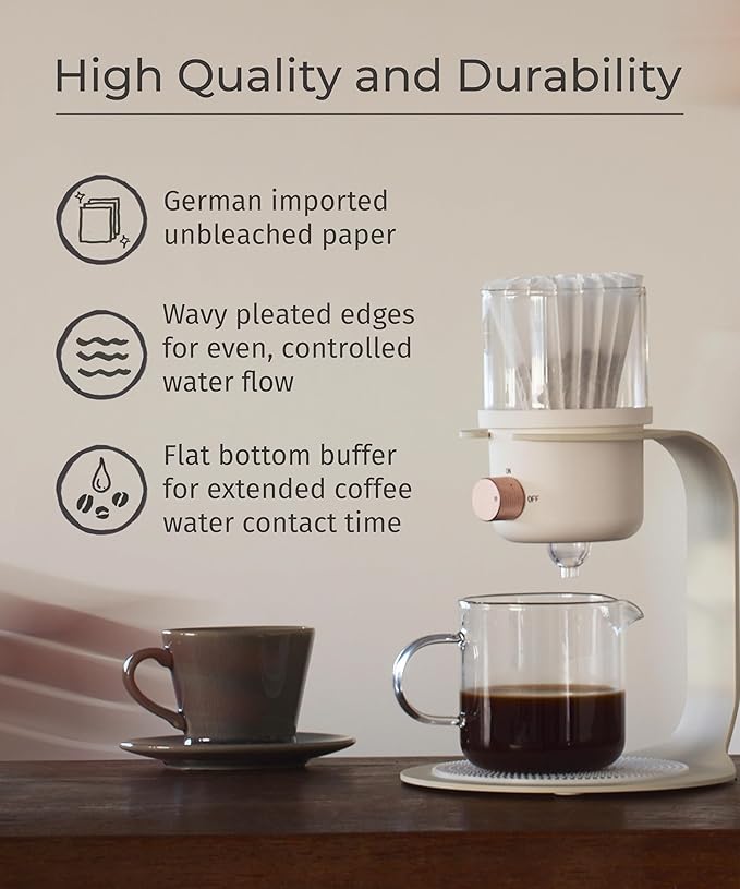 LSL Premium 50 Paper Basket Coffee Filters 2-4 Cup for Coffee Makers, Pour Over Coffee Filter