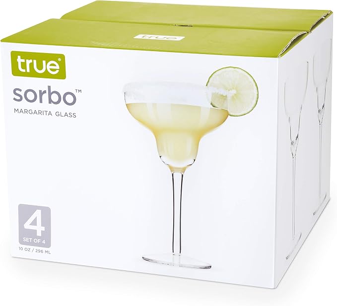 True Margarita Glass, Crystal Stemmed Cocktail Glasses, Dishwasher Safe, Mixed Drink Glasses, Daquiri Glass Holds 10 oz., Set of 4, Clear - Image 8