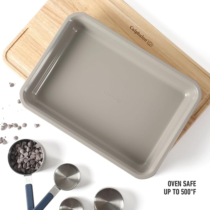 Calphalon Legacy 13 x 9-Inch Nonstick Bake Pan, Heavy Gauge Steel Baking Dish in Taupe, PFOA-Free Oven-Safe Pan for Cakes, Brownies, Roasting & Everyday Meals - Image 7