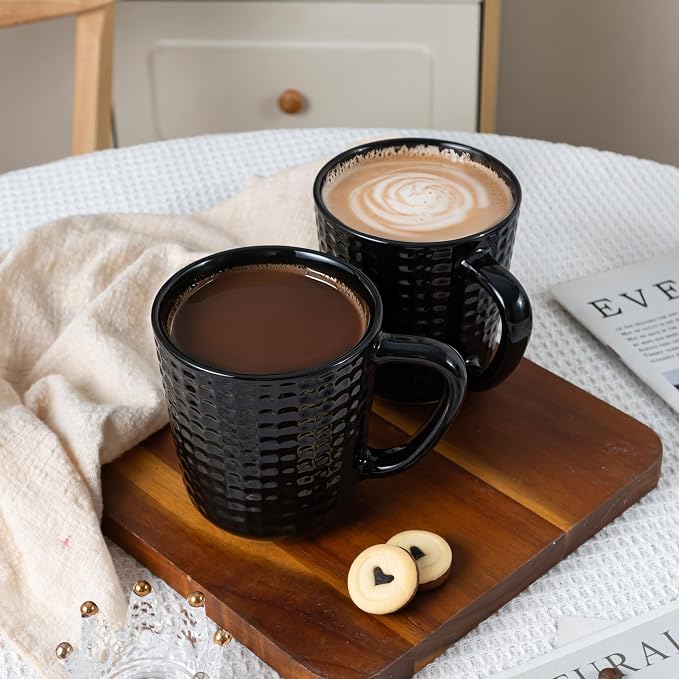 Large Coffee Mug, 20 oz Ceramic Coffee Cup with Handle, Black | Coffee Mug for Office & Home, Latte Cocoa, Microwave & Dishwasher Safe, Lead-Free, Wedding & Housewarming Gift - Image 9