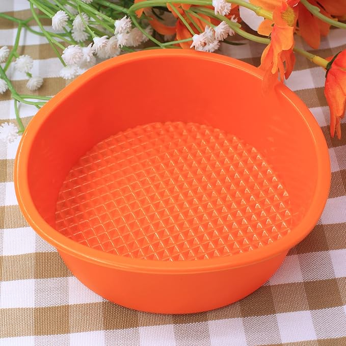 X-Haibei 4.5 Inch Silicone Round Mold, Flexible Mini Cake Pan for Baking Bread, Eggs & Sandwiches, Air Fryer & Oven Safe, Non-Stick Microwave Bread Maker for Keto & Low Carb Recipes