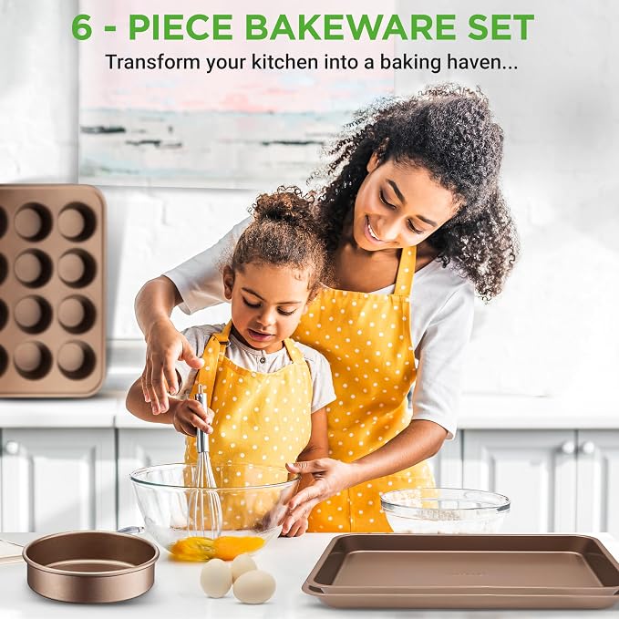 NutriChef 13-inch Golden Cookie Sheet Baking Tray, Non-Stick Coated Layer Surface, Great for Food Preparation, Serving, Pastry Dessert Baking - Image 3