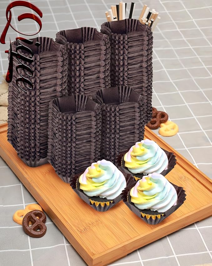 qiqee Square Cupcake Liners, 500 Count, Coffee,Standard Size - Image 8
