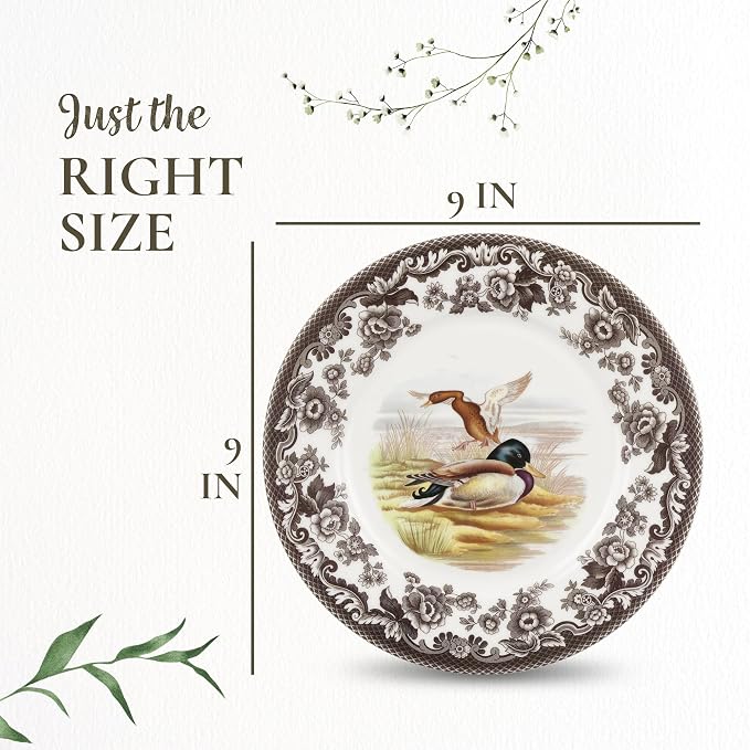 Spode – Woodland – Luncheon Plate – Mallard - Brown/White - Image 7