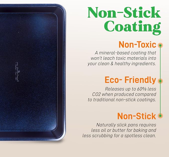 NutriChef 13-inch Cookie Sheet Baking Tray, Non-Stick Coated Layer Surface, Great for Food Preparation, Serving, Pastry Dessert Baking, Used for Model Number NCBK6TRB - Image 2