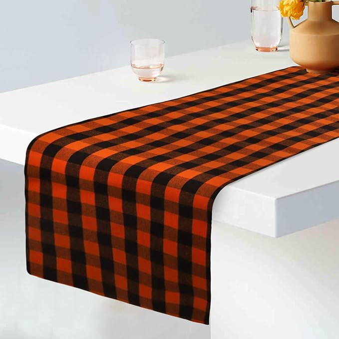 Urban Villa Table Runner Cotton Heavier Quality 14x72 Halloween Checks - Image 4
