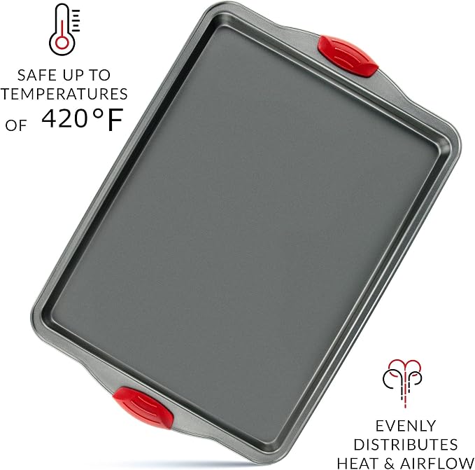 Non-Stick Baking Extravaganza: Silicone Square Cake & Brownie Pan + Steel Cookie Sheet Pan - Oven, Microwave, Dishwasher Safe with Durable Steel Frames - Image 7