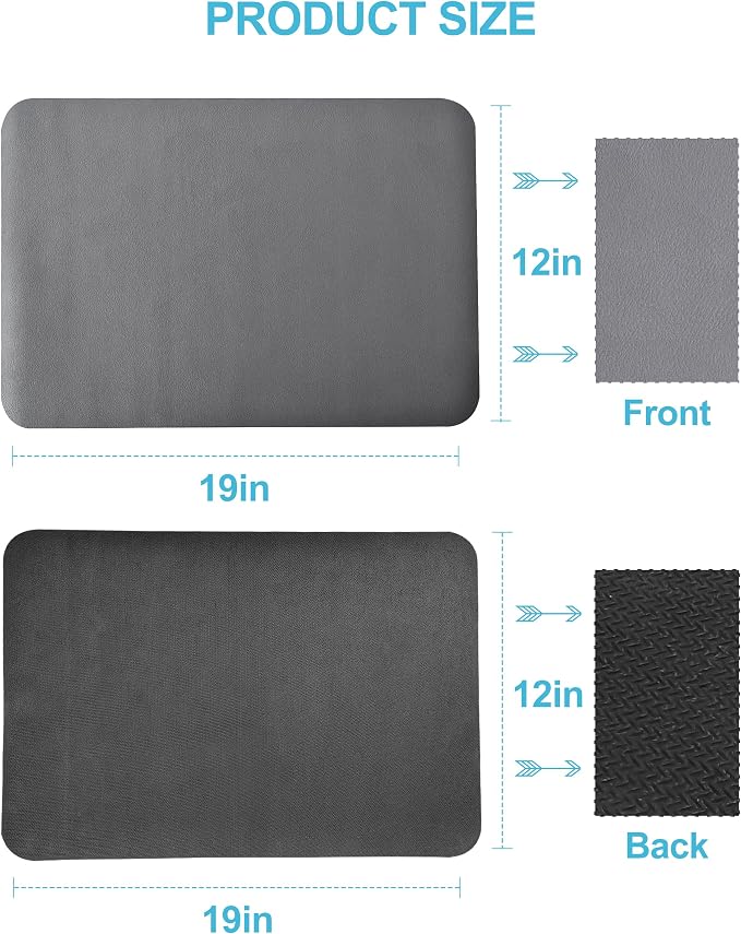 Dish Drying Mat for Kitchen Counter, 12"x19" Pad with Rubber Backed (Grey) | Hide Stain Anti Absorbent for Kitchen Counter, Non-slip Drying Mat for Coffee Machine Dish Rack - Image 7