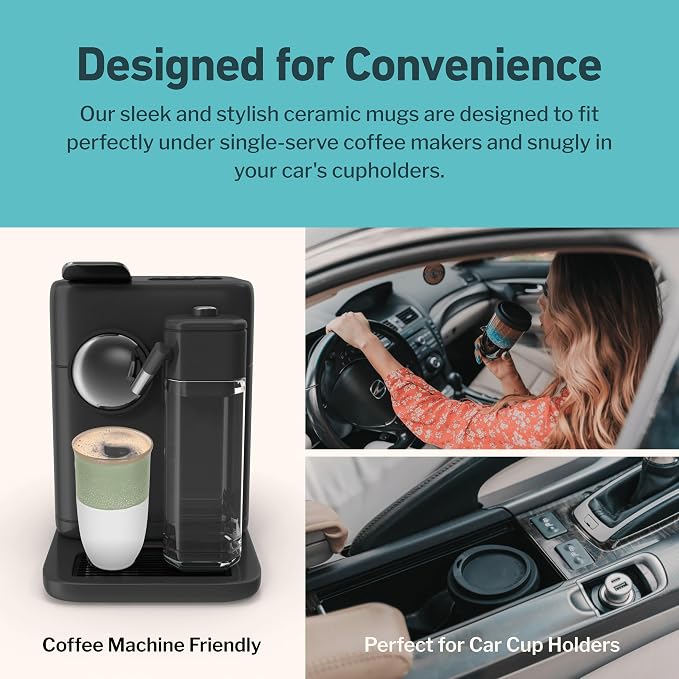 NOVA CERAMICS Travel Mug - Tea Tumbler– Microwave & Dishwasher Safe Coffee Mug Green & White Tumbler - Gifts For Women Men Him Her – 16oz – Sage Green - Image 7