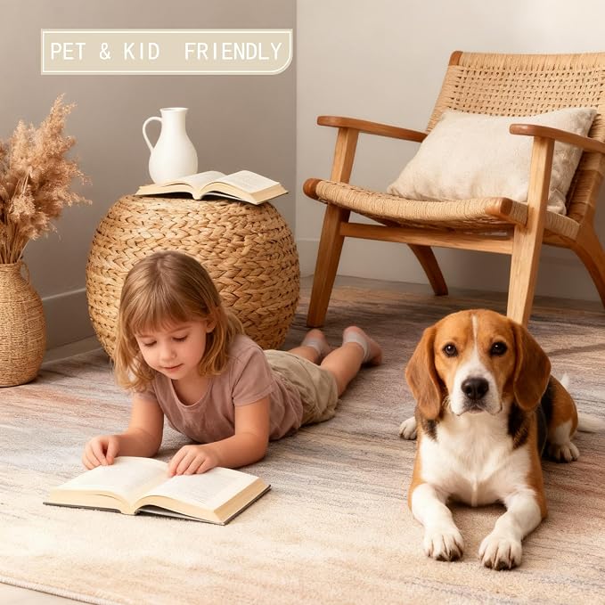 8x10 Area Rug, Plush Soft Living Room Rug Machine Washable - Large Non-Slip Stain Resistant Rug for Bedroom, Geometric Pet Friendly Carpet - Image 9