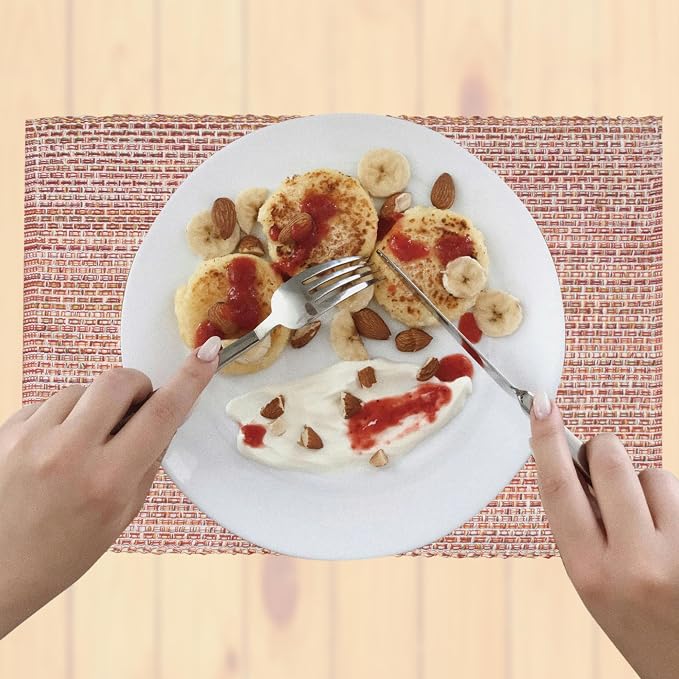 Urban Villa Two Tone Placemat Cotton Tablemat 14x20 (Set of 6) Fall - Image 4