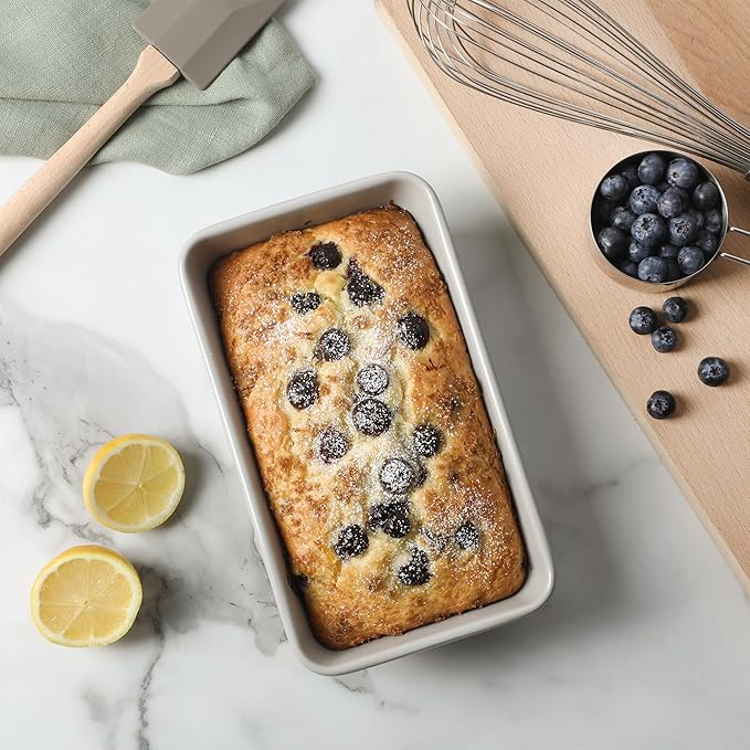 Martha Stewart Gallen 9-Inch Nonstick Carbon Steel Loaf Pan β Cool Grey, Durable Bakeware for Even Baking and Easy Release