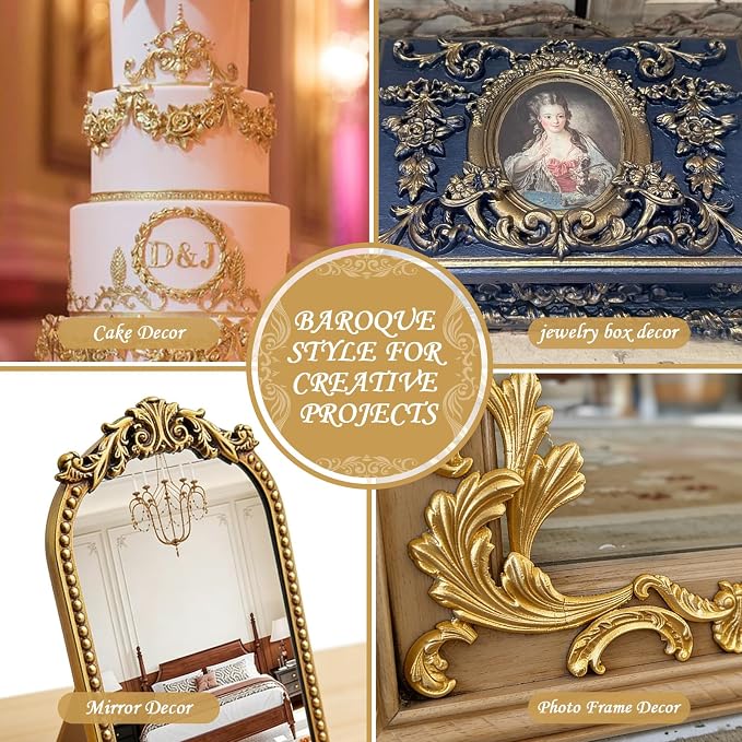 HKNMTT Baroque Style Silicone Molds Curlicues Scroll 3D Border for Clay Fondant Chocolate Sugar Craft Decor, Vintage Wedding Birthday Cake Cupcake Topper Decoration - Image 6