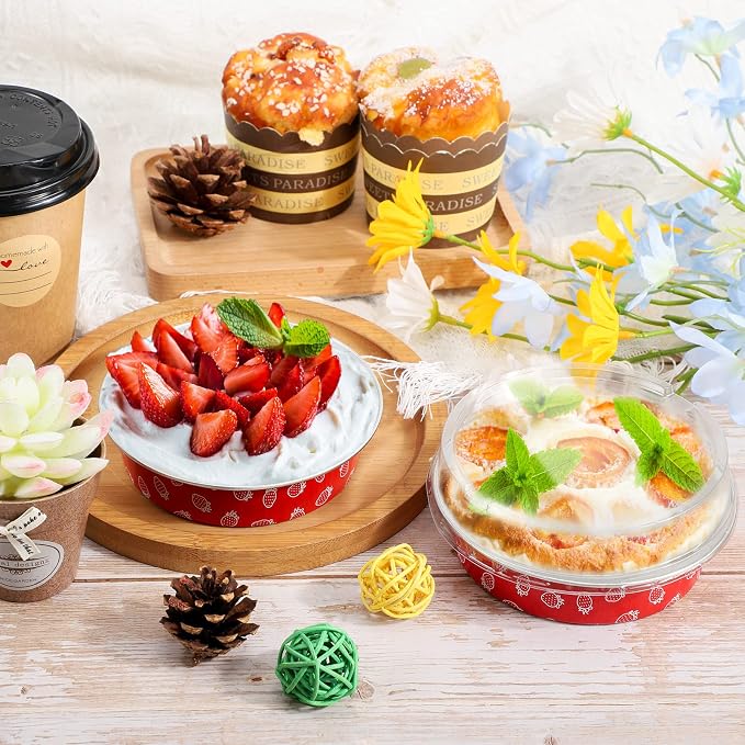 Beasea Disposable Mini Pie Pans with Lids, 100 Pack 4 Inch 8oz Aluminum Baking Foil Tins Small Round Tart Cups Containers for Individual Cupcake Dessert Muffin Cheesecake Ramekins Quiche Oven Dishes - Image 6