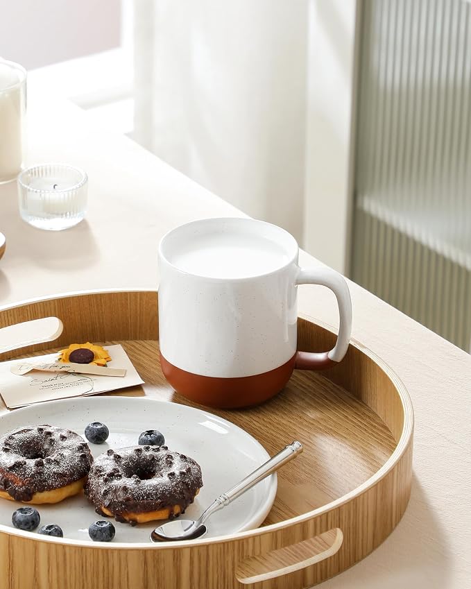 MALACASA Ceramic Coffee Mugs Set of 4, 16oz Coffee Cups, Modern Farmhouse Mugs for Coffee, Latte, Tea, Hot Chocolate, Cappuccino, Milk, Microwave & Dishwasher Safe, Khaki White, Series TARA - Image 9