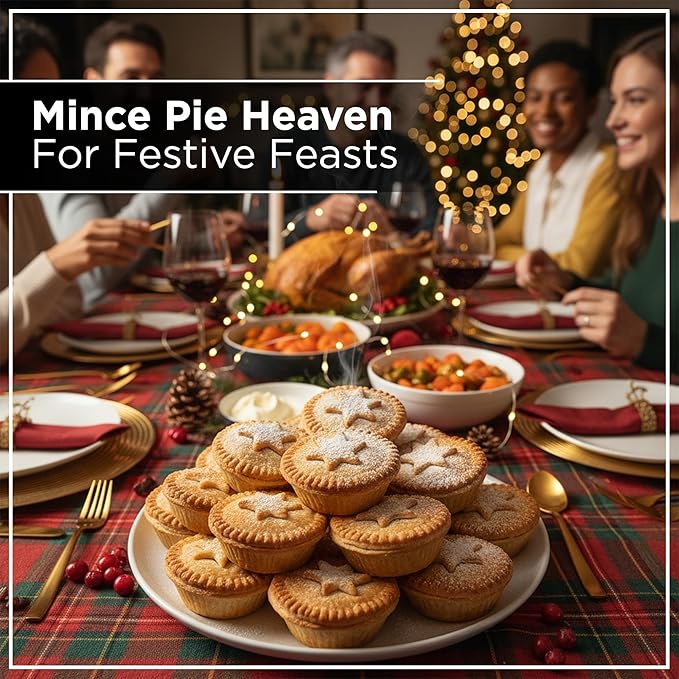 Wrenbury Pro 12 Cup Mince Pie Tin โ Carbon Steel Mincemeat Baking Tray - Non Stick Shallow Muffin Pan for Patty Cakes and Jam Tarts