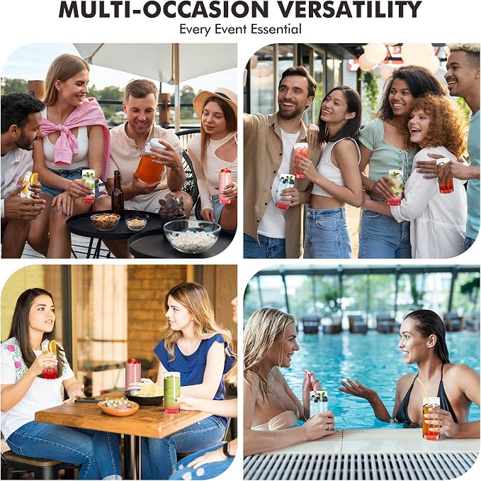 Red Highball Glasses Set of 6,13oz Red Drinking Glass Cups for Mixed Drink Cocktail, Beer, Mojito, Water and Juice,Thick Tall Crystal Glassware for Kitchen, Restaurant, Home Bar and Parties - Image 9