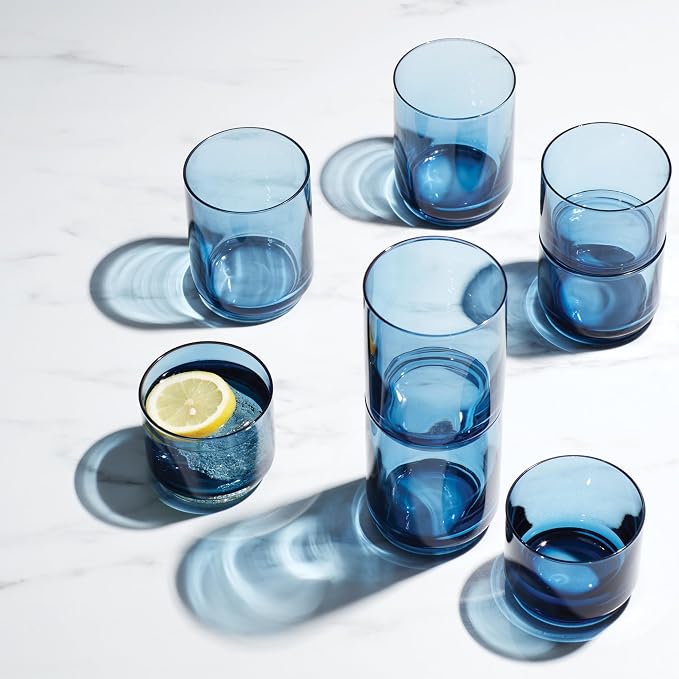 Lenox 894462 Tuscany Classics Stackable 4-Piece Tall Glasses, Blue, 14 oz - Image 4