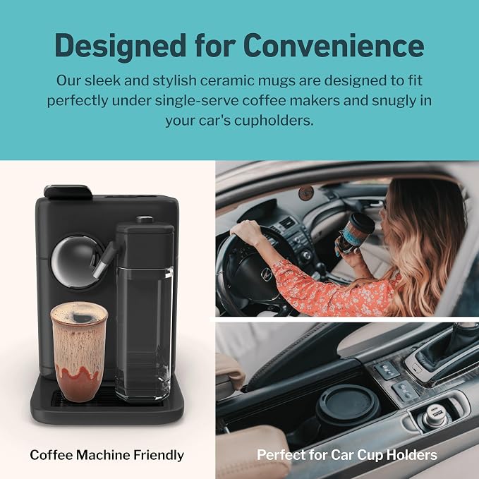 NOVA CERAMICS Travel Coffee Cup– Travel Coffee Tumbler – On the Go Coffee Mug – Microwave & Dishwasher Safe Green CoffeeTumbler - Gifts For Women Men Him Her – 16oz – Jupiter - Image 7