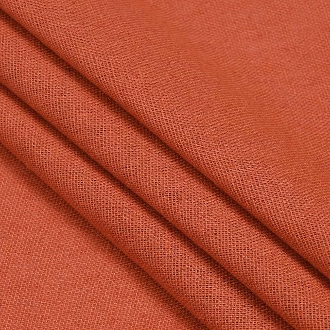 Likiyol Linen Valances for Windows Farmhouse Ruffle Swag Valance Rustic Country Window Valances Light Filtering Kitchen Curtains Rod Pocket Valance Curtains for Bathroom Cafe, Orange, 60" W x 36" L - Image 9