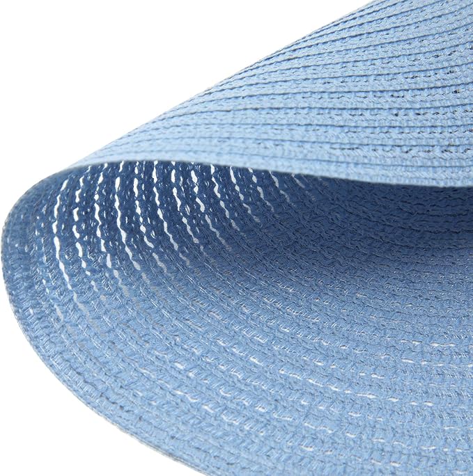SHACOS Round Braided Placemats Set of 8 Washable 15 inch Round Non Slip Table Place Mats for Dining Tables Wedding Party Decor (Light Blue, 8) - Image 7