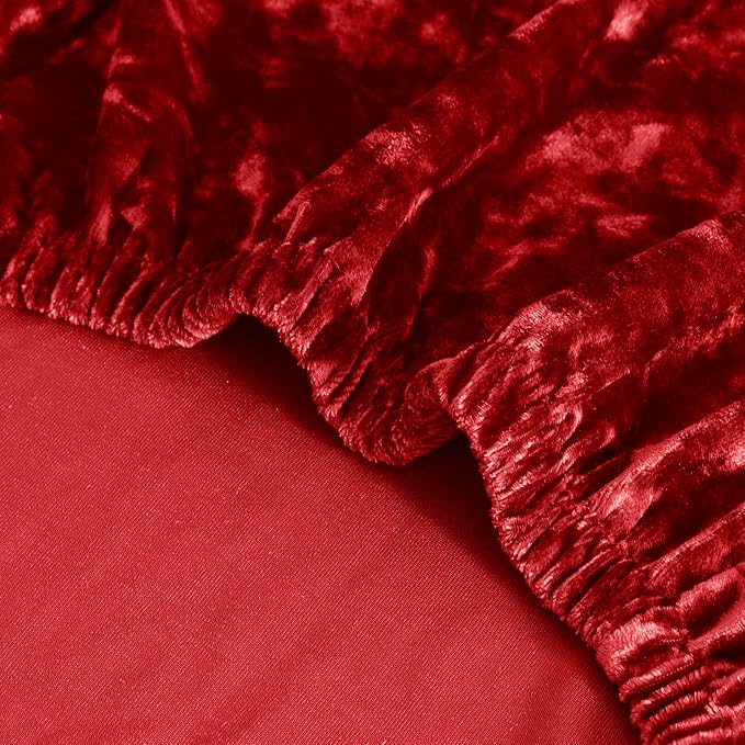 FORCHEER Chair Covers for Dining Chairs Set of 4,Velvet Burgandy Stretch Dining Room Chair Cover Kitchen Parsons Chair Slipcovers (Pack of 4, Velvet Burgandy) - Image 7