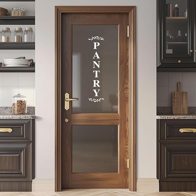 Pantry Door Decal – White Vinyl Kitchen Sticker – Farmhouse Pantry Room Door Sign for Kitchen Wall or Glass, 27.5 x 6.6 Inch - Image 9