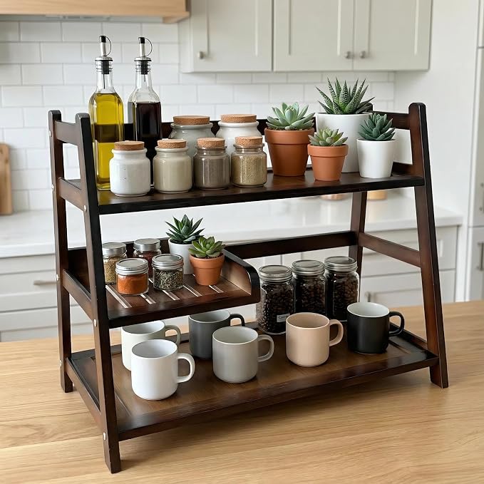 3 Tier Bamboo Matcha Station, coffee station organizer Shelf | for Kitchen Countertop, Tea Bar - Matcha Powder, Tools & Cup Organizer for Matcha Lovers, Home Baristas. - Image 7