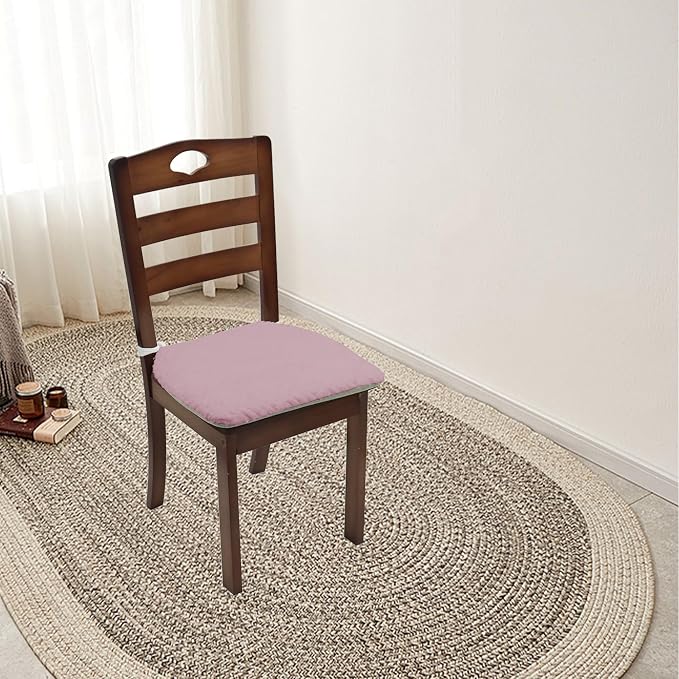 Plush Chair Cushion, Oval Chair Cushion Pad,Ultra Soft Nonslip Seat Pad,Comfortable Chair Cushion Cover,2PCS Memory Foam Chair Seat Cushion for Home Office Kitchen Dining Chairs Orchid - Image 7