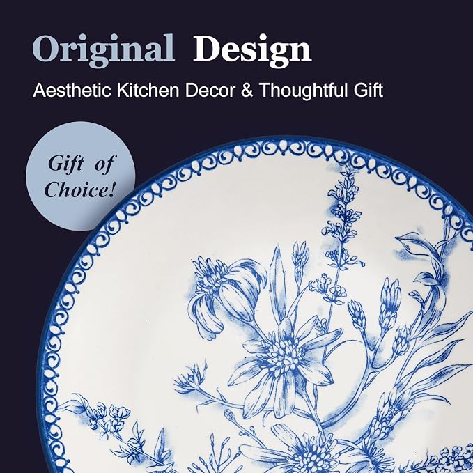 Bico Blue Garden Toile De Jouy Spoon Rest for Stove Top, Ceramic Spoon Holder for Kitchen Counter, Easy to Clean Coffee Spoon Rest Dishwasher Safe, Kitchen Cooking Utensil Rest for Ladles Spatula - Image 7