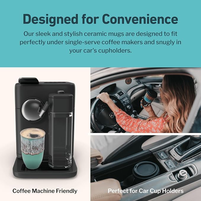 NOVA CERAMICS Travel Mug - Travel Coffee Mug – Reusable Coffee Cup Unique To Go Mug – Microwave & Dishwasher Safe Coffee Tumbler - Gifts For Women Men Him Her – 12oz - Nebula - Image 6