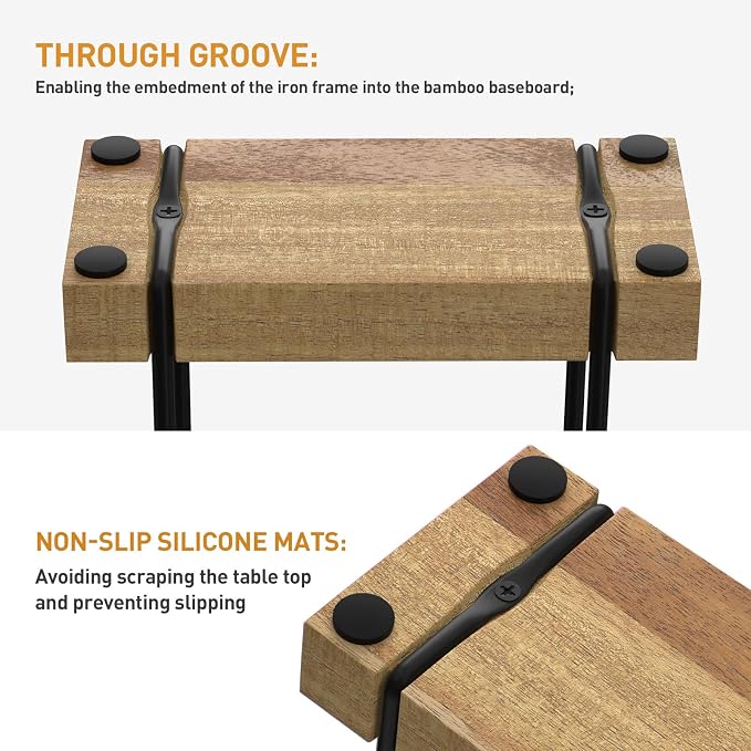 Wican Napkin Holder for Table, Acacia Iron Standing Napkin Dispenser | Kitchen Dining Table Farmhouse Cocktail Picnic Rustic Wood Holders, Mail, Suitable Dining Room Decors, Acacia and Matte Black - Image 7