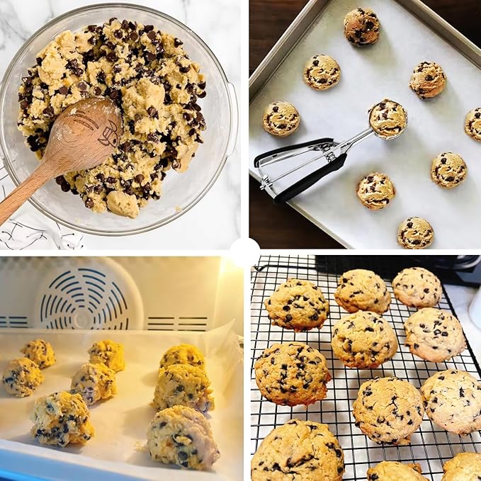 Large Cookie Scoop, 3 Tablespoon Cookie Scoop for Baking, Muffin Scoops, Comfortable Grip, Non-Slip, for Ice Cream, Cookie Dough, Mashed potatoes, Cupcake, Meatball
