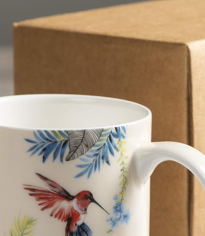 Maison d' Hermine Coffee Mug with Handles Tea Cups (15 Ounce, Pack of 1) | Fine Bone China Coffee Mugs for Hot Beverages Cappuccino Latte Home Restaurant Hotel Spring Summer -Tropiques - Colibris - Image 9